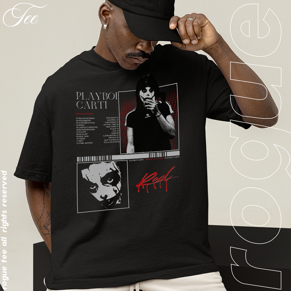 Camiseta Basica e OVERSIZED Whole Lotta Red Segundo Álbum Rapper Playboi Carti Tee Unissex