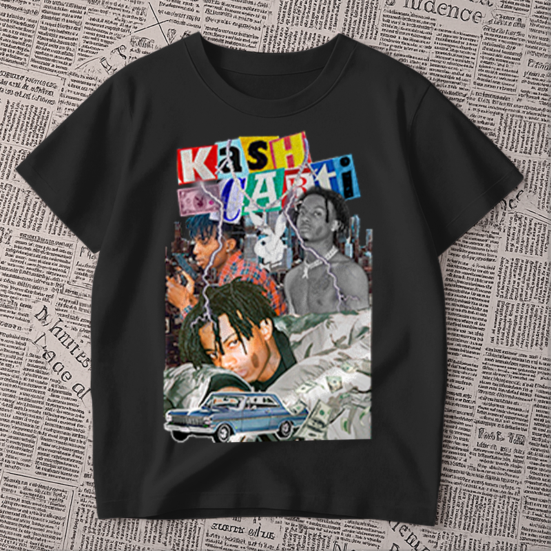 Camiseta estampada - Kash carti | cantor rapper colagem musica | blusa unissex premium 100% algodão oversized