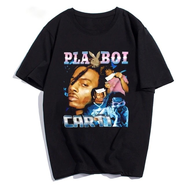 Camiseta Basica Camisa Playboi Carti Hypebeast Coelhinho Nigga Rapper Money Unissex basica