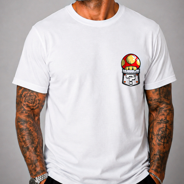 Camiseta TOAD COGUMELO MARIO Bolso Video Game Streetwear 100% Algodão Unissex Games Cultura Nerd