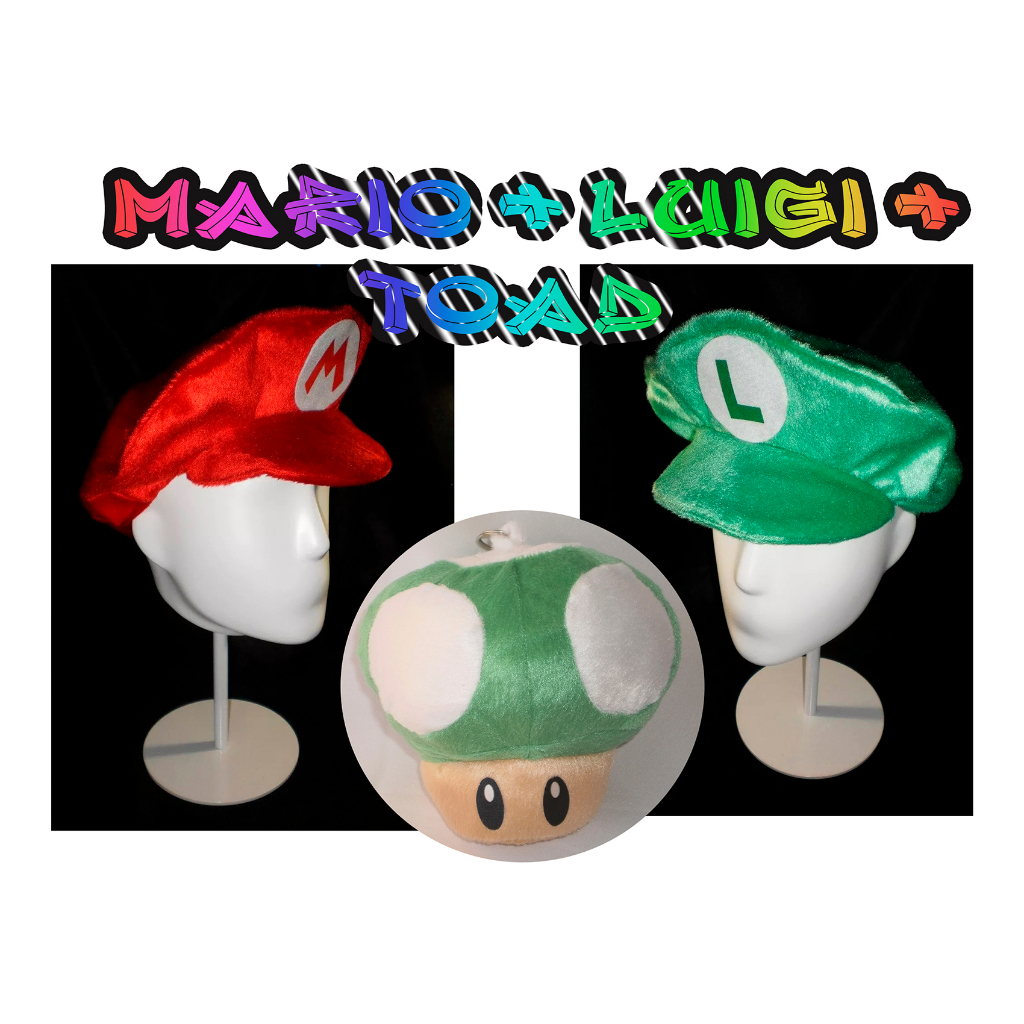 Touca Do Mario + Luigi + Toad Verde