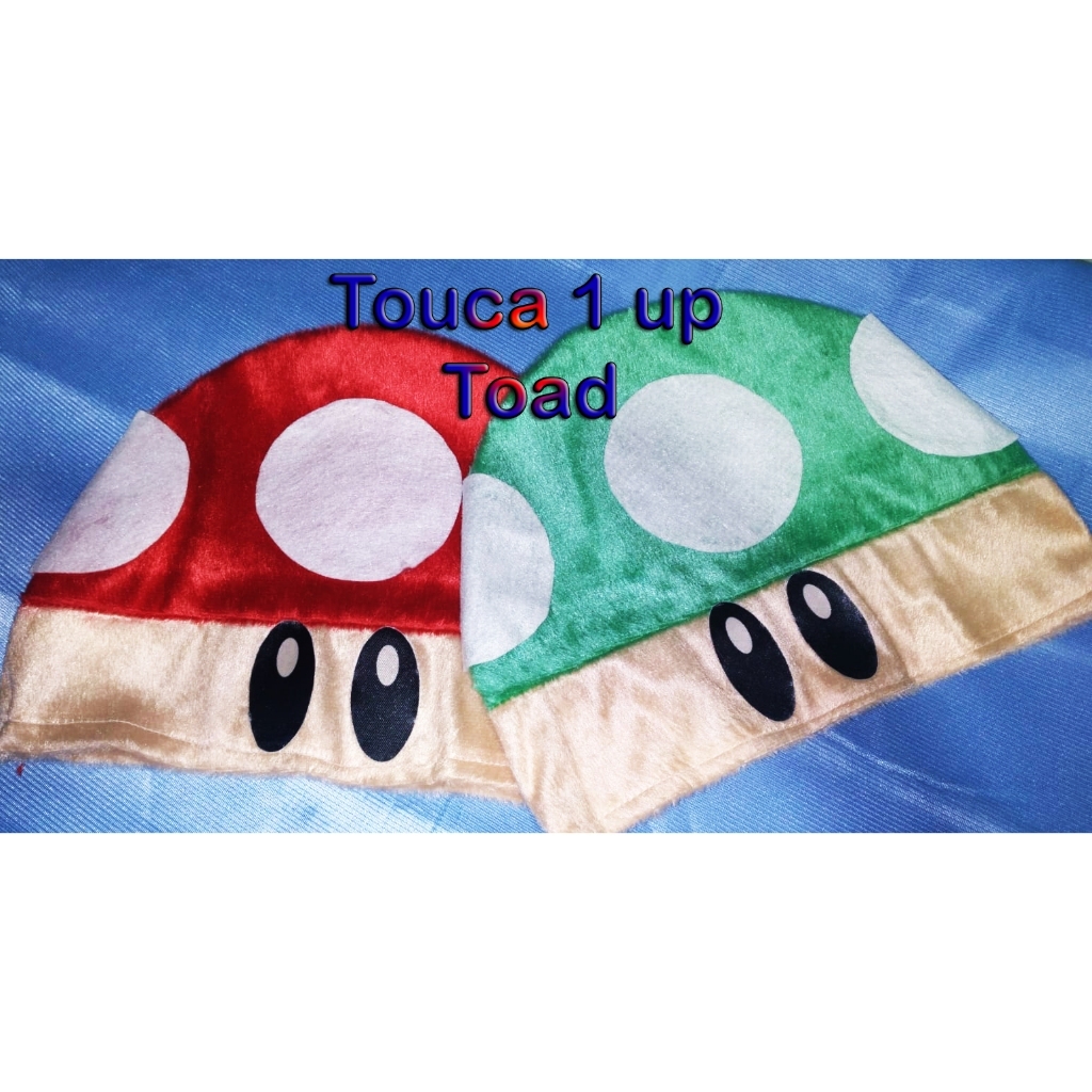 🍄 Touca Cogumelo Toad Super Mario em Pelúcia (Bebê, Infantil e Adulto) 🍄
