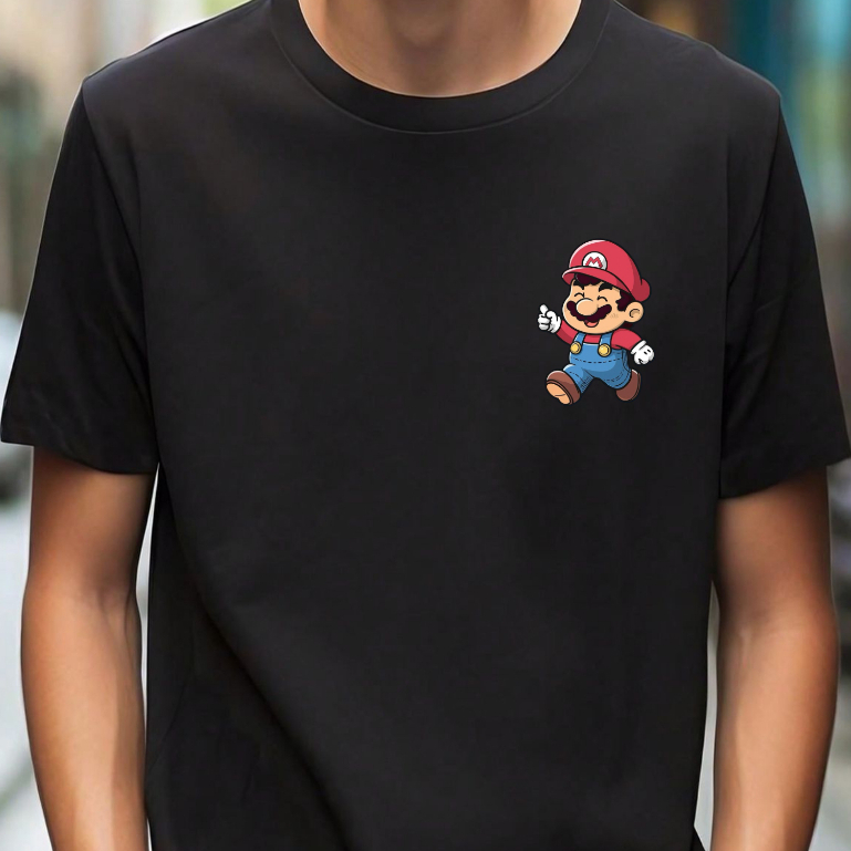 Camiseta Mario Luigi Yoshi Peach Toad Game Manga Curta Básico 100% Algodão Unissex