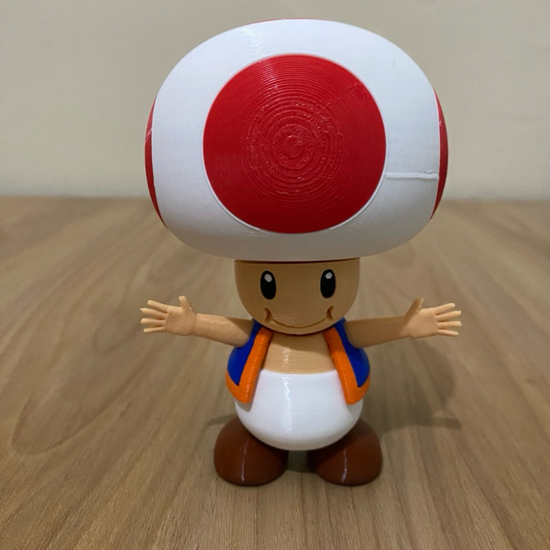 Boneco Colecionavel TOAD COGUMELO MARIO Figura Decorativa Action Figure Colecionaveis Impressao 3D