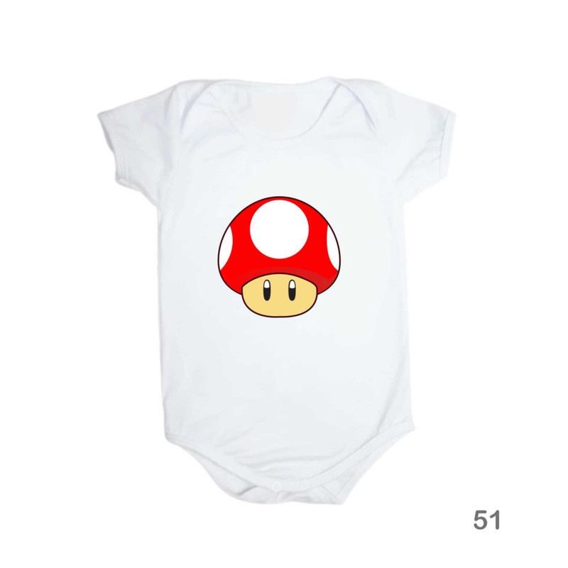 Body de Bebê Personalizado Toad Toody Super Mário