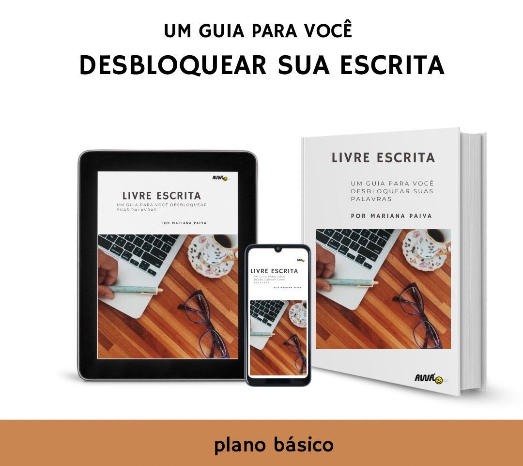 Plano promocional Livre Escrita - um guia pra você desbloquear suas palavras
