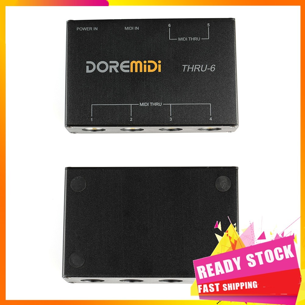 Gfgfgfgg DOREMiDi MIDI Box 1-in 6-out Splitter Converter Host Plug and Play Compatible with All Standard Interfaces