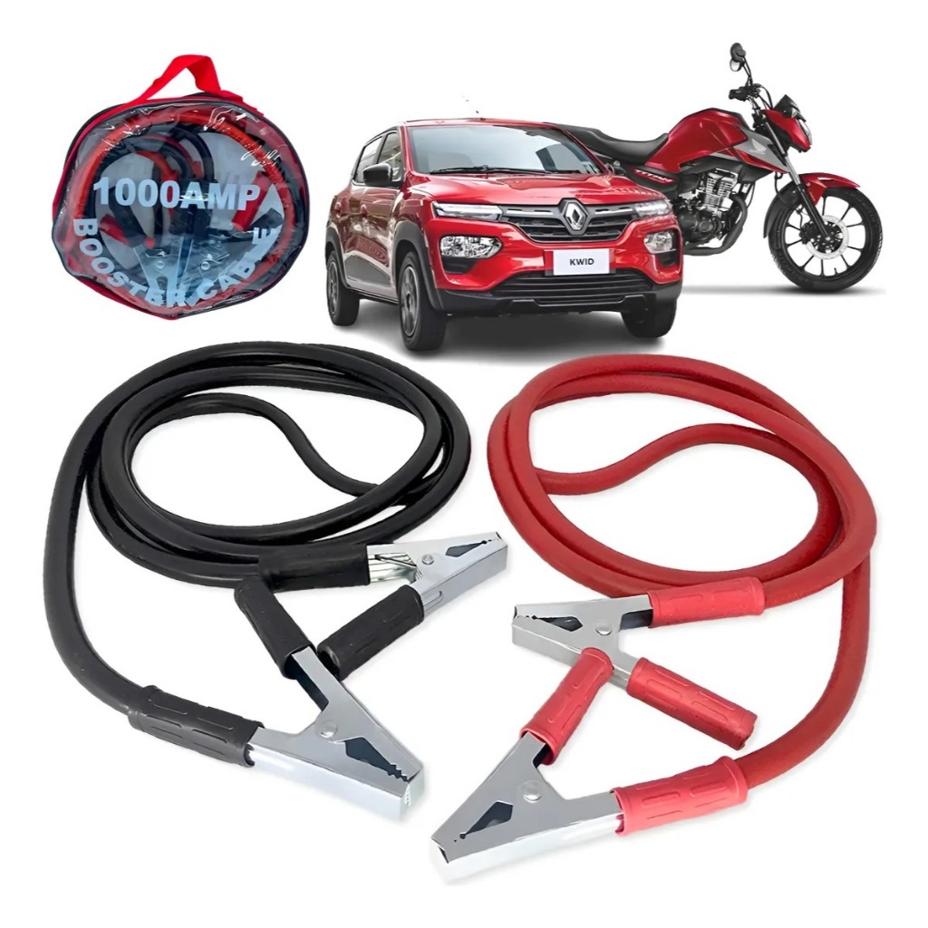 Cabo Chupeta Ponte Bateria 1000AMP Recarga Carro Moto Barco 2 Metros Alta Qualidade