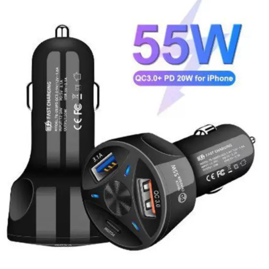 Carregador Automotivo Power Quick Charge 3.0 55w + Pd Alta Qualidade