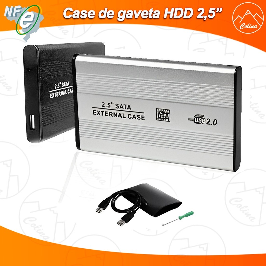 Case de Gaveta USB 2.0 para HDD 2.5