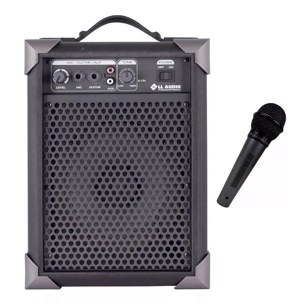 Caixa De Som Amplificada Microfone/guitarra Lx40 Com Mic