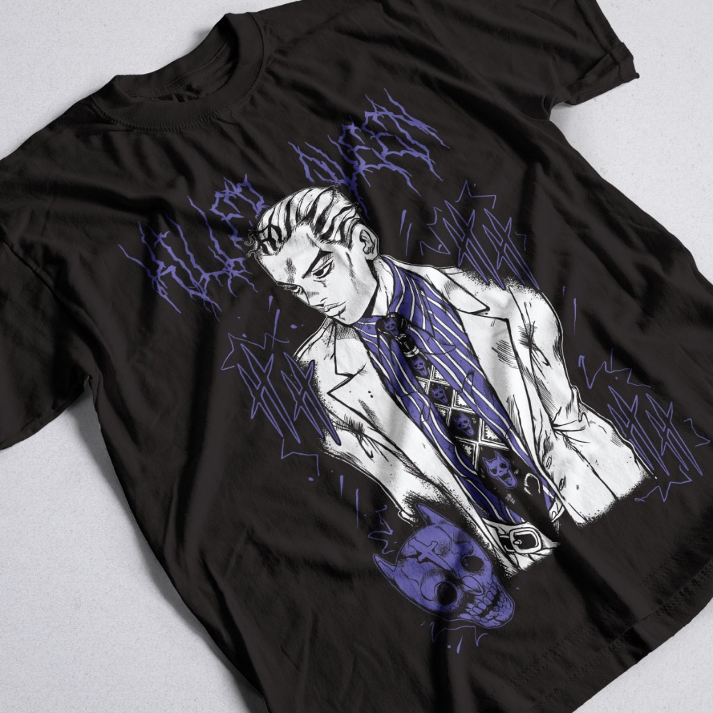 Camisa Yoshikage Kira Anime jojo's bizarre adventure Unissex 100% Algodão