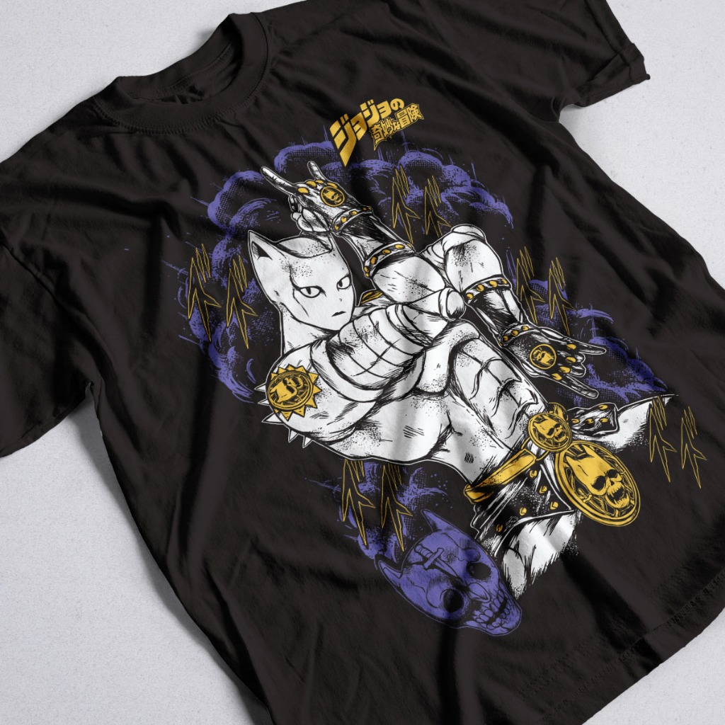 Camisa Stand Killer Queen Yoshikage Kira Anime jojo's bizarre adventure Unissex 100% Algodão