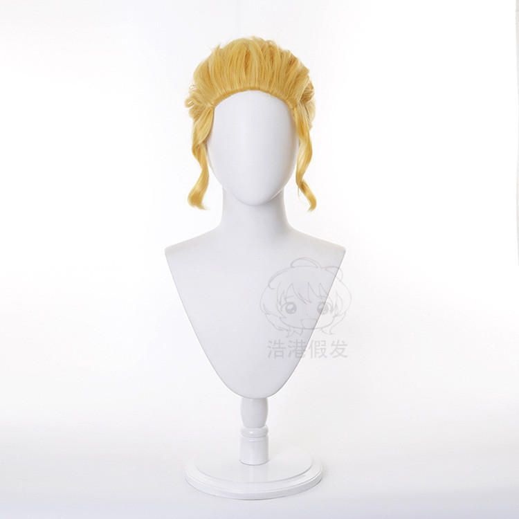 Peruca Dourada de Kira Yoshikage de JOJO's Bizarre Adventure da Misscoo, Cosplay, Cabelo Sintético Resistente ao Calor O