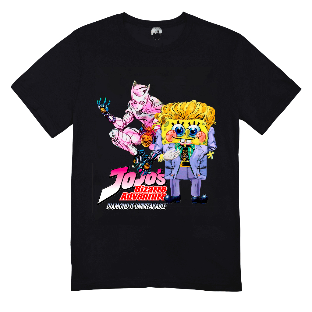 Camiseta Bob Esponja Yoshikage Kira JoJo Diamond Is Unbreakable Meme Killer Queen Anime Geek