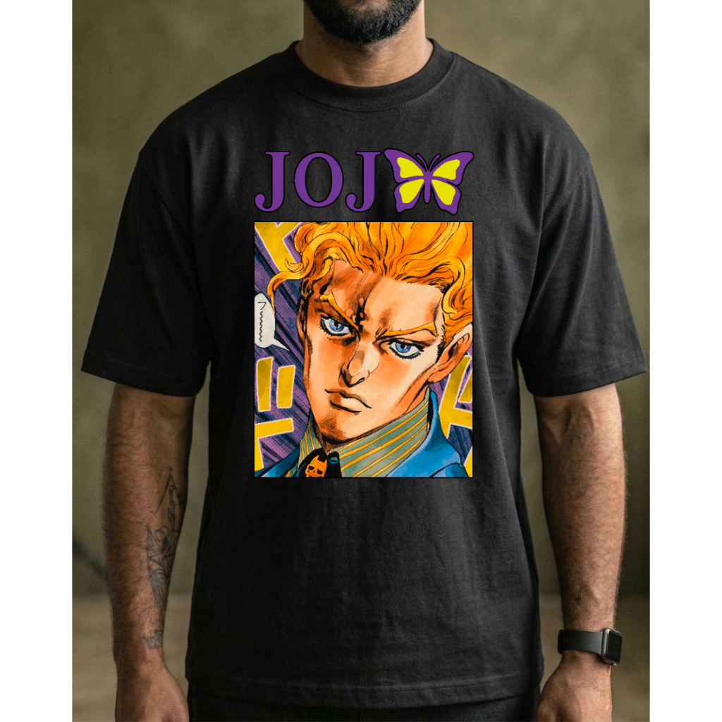 Camiseta Oversized Jojo Yoshikage Bizzare StreetWear 100% Algodão