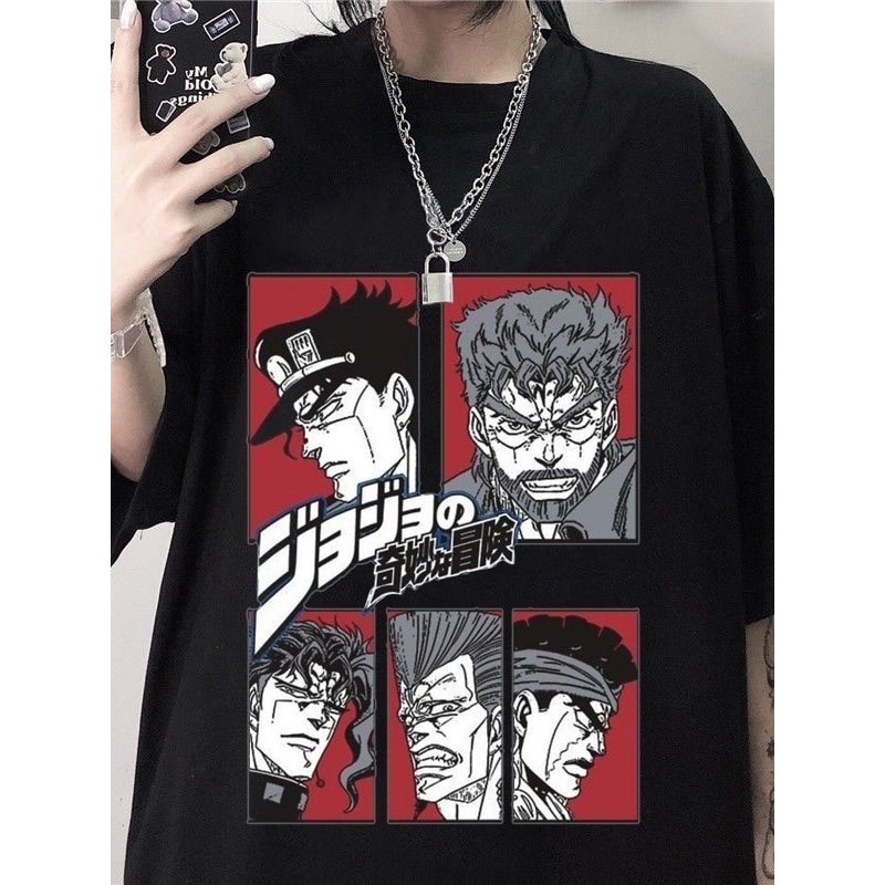 Camiseta Estampada Anime Jojo Bizarre Camisa Blusa Harajuku