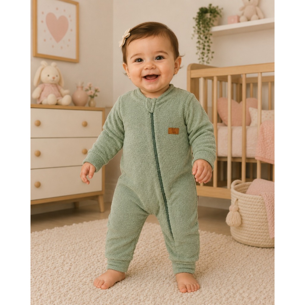 Macacão Bebê Plush Buckle Quentinho 6618