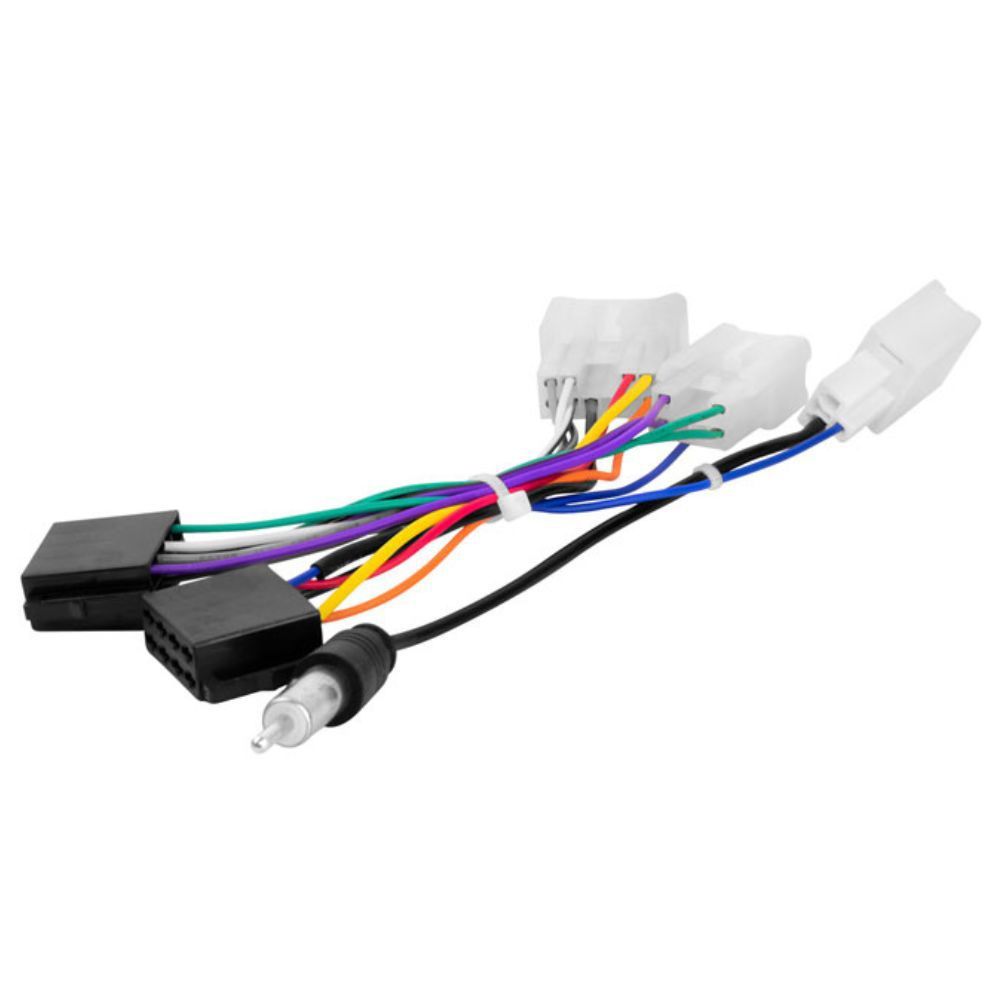 Chicote Conector Iso 16 Vias Adaptador Som + Antena Toyota