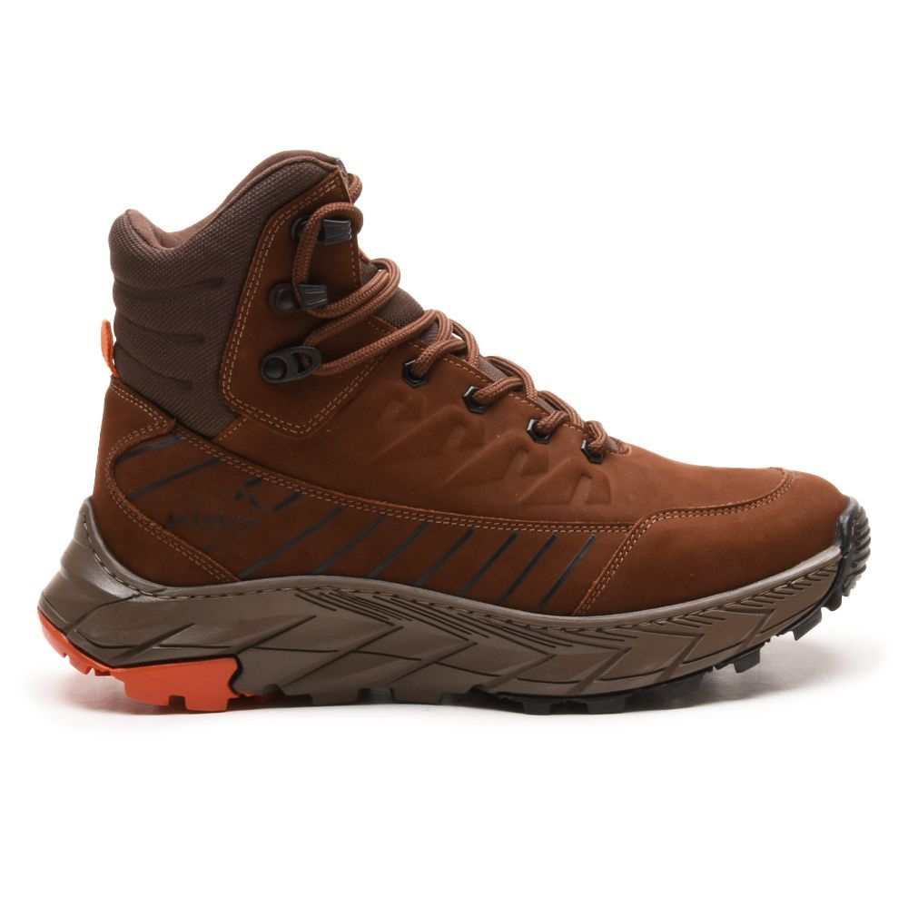 Bota Masculina VNT Pro 3D Castor Coturno Adventure Trekking em Couro Bovino Legítimo
