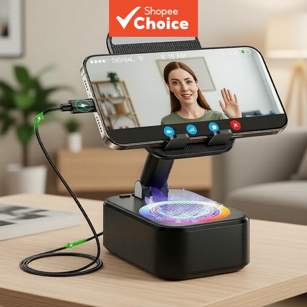 Indução Sem Fio Bluetooth Alto-Falante Suporte Do Telefone Banco De Potência LED Nightlight Para iPhone Android