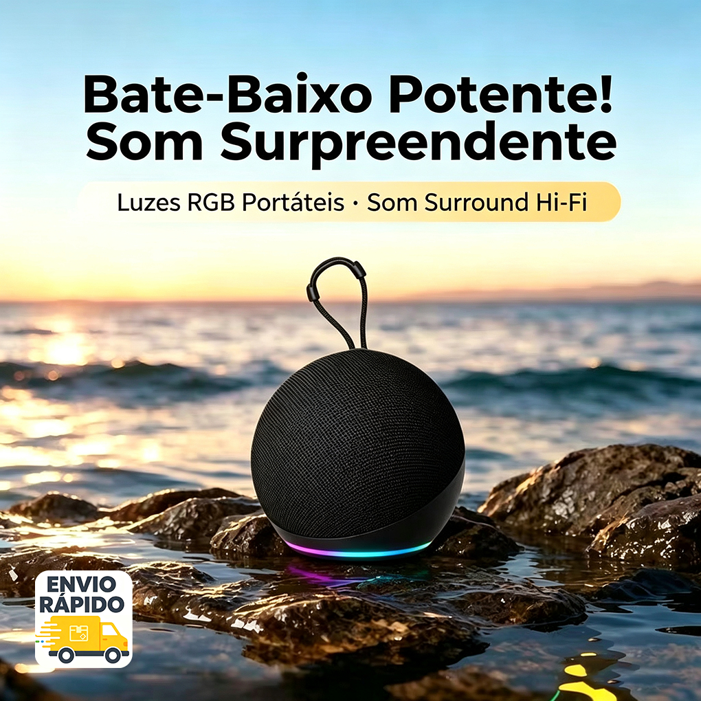 ✈️Envio Rápido Caixa de Som 5ª Geração, Som Surround Hi-Fi, Conexão iPhone Android Tablet, Promoção