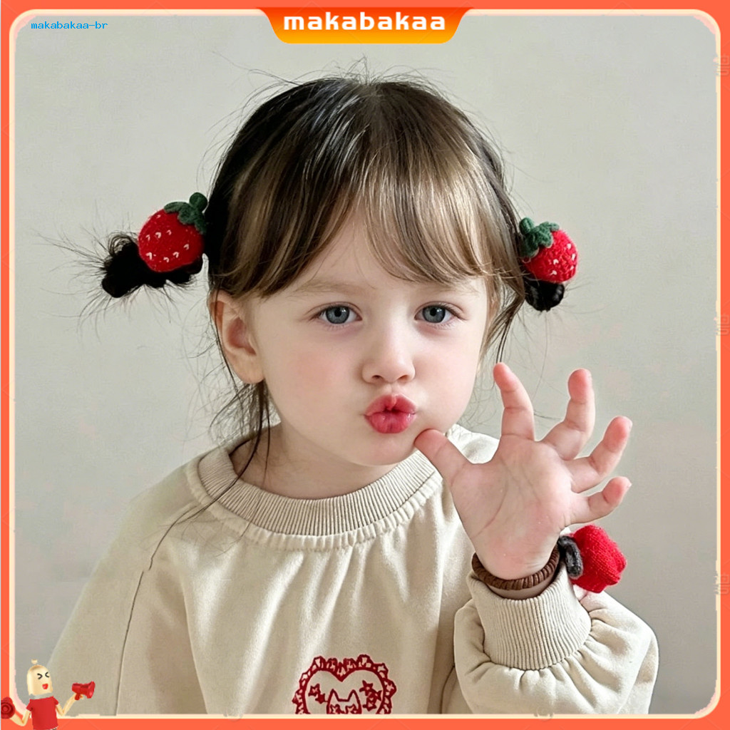 1 Pair Soft Fabric Hair Ties for Girls – Cute Cartoon Rabbit Bear and Carrot Design Gentle on Scalp Safe Comfortable B
