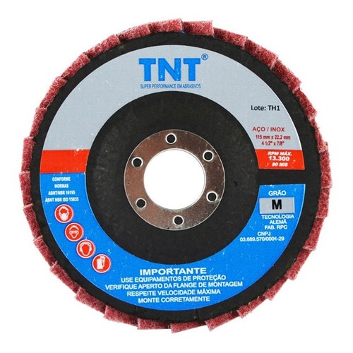 Disco Flap De Manta Abrasiva 115mm Médio Bear Tex P/ lexadeiras e esmerilhadeiras