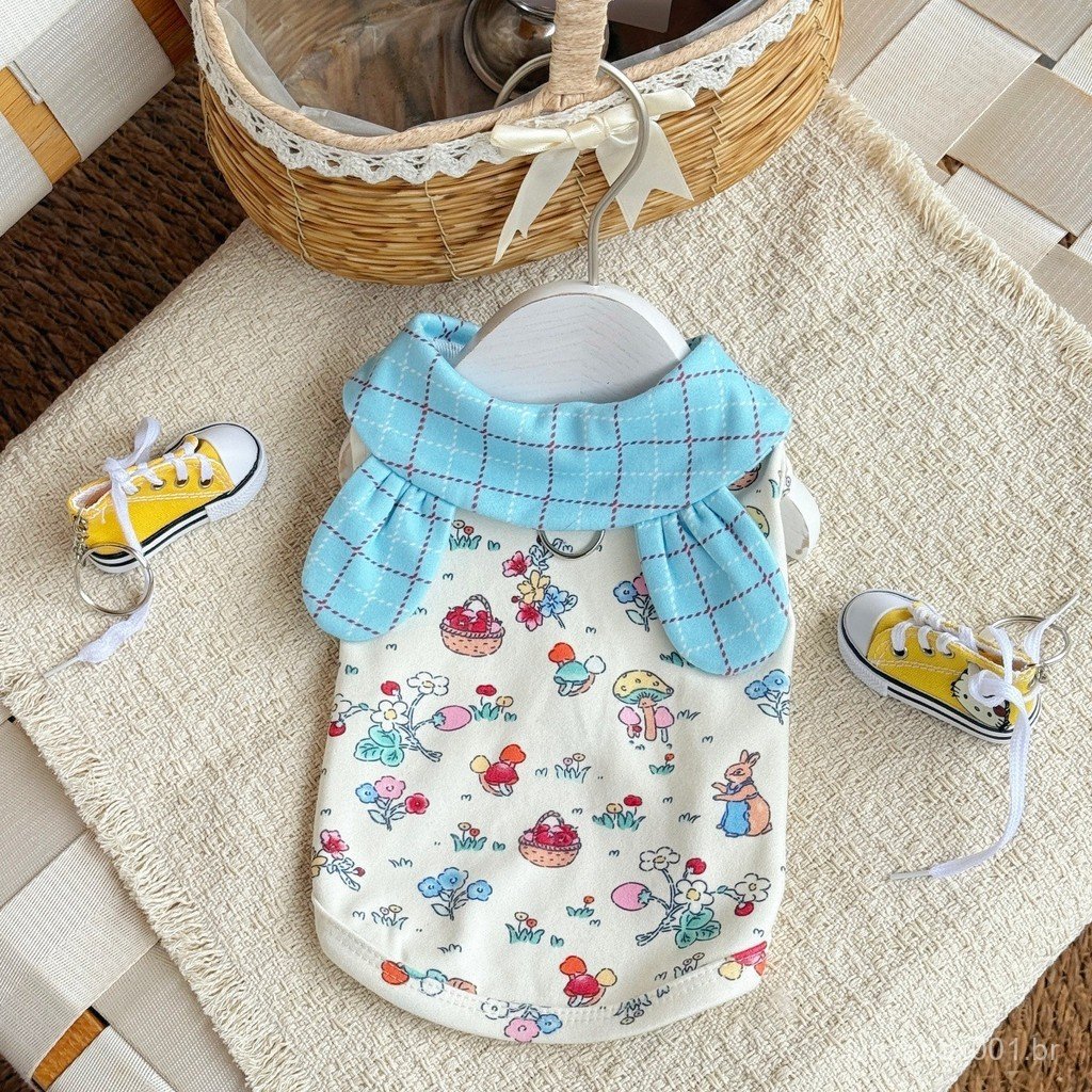 Roupas para animais de estimação para Teddy, Bichon, Blue Cat, British Shorthair, Colete fino com gola de boneca fofa 7.