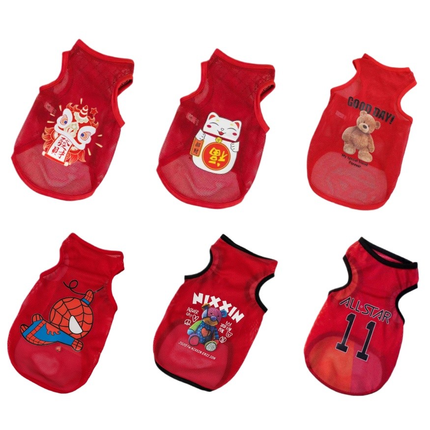 Novo festival Malha Roupas Para Animais De Estimação Primavera E Verão Pequeno Cão Colete teddy cat Coelho