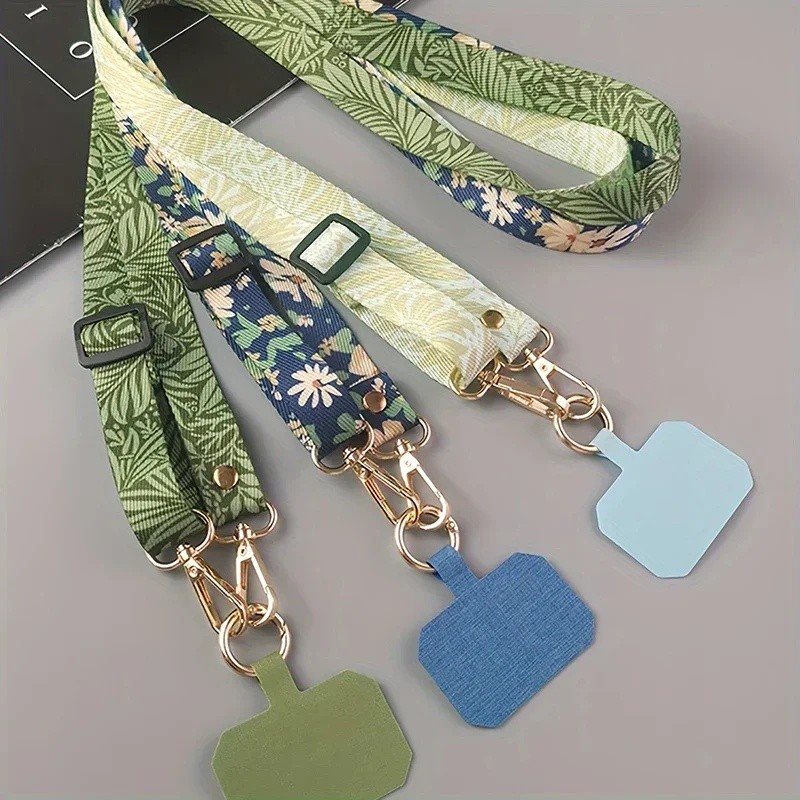Folhas Verdes Universal Ajustável Crossbody Telefone Celular Cordão Neckband Cinta Corda Anti-Perdido Colhedores De Com