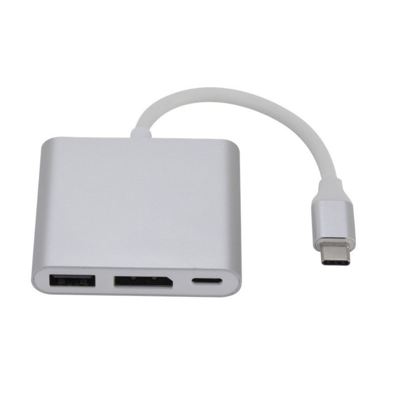 Adaptador De Conversão Yoo Type C Displayport Com Acesso USB-A Para Uso Em Mesa E Reuniões