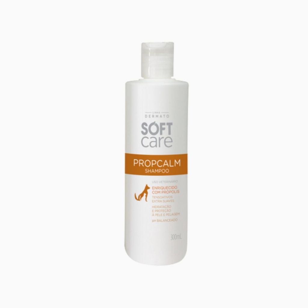 Shampoo Dermatológico Pet Soft Care Propcalm Cachorro Gato Com Extrato de Própolis 300mL