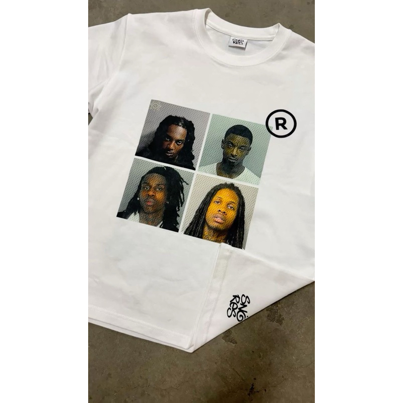 Camiseta Algodão Mugshot Rappers Playboi Carti Durk 21 Savage Polo G