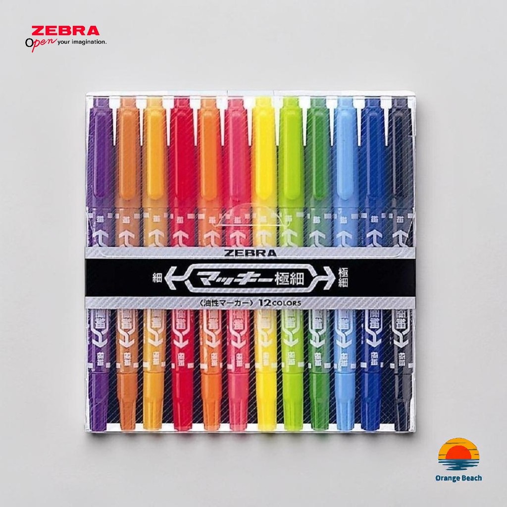 Zebra Mackee Gokuboso Marcador Permanente/Fino 1.0-1.3mm Ultra Fino 0.5mm/8 ou 12 Cores/Japao