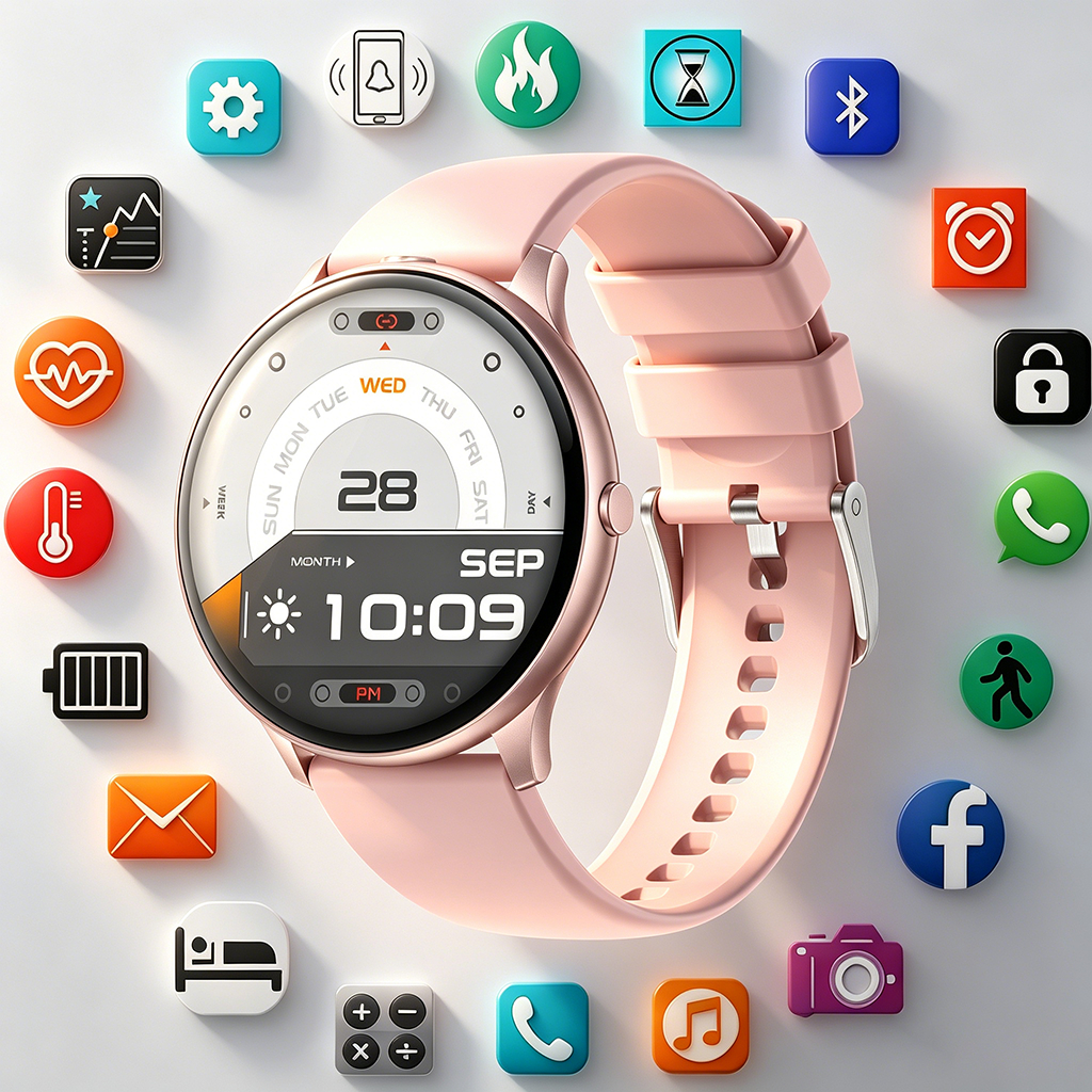 Relógio Inteligente ZW91 Novo Design Ultra Fino 11,3mm e Leve 40g, Tela 1.46 HD, Chamada Bluetooth, 100+ Esportes IP67
