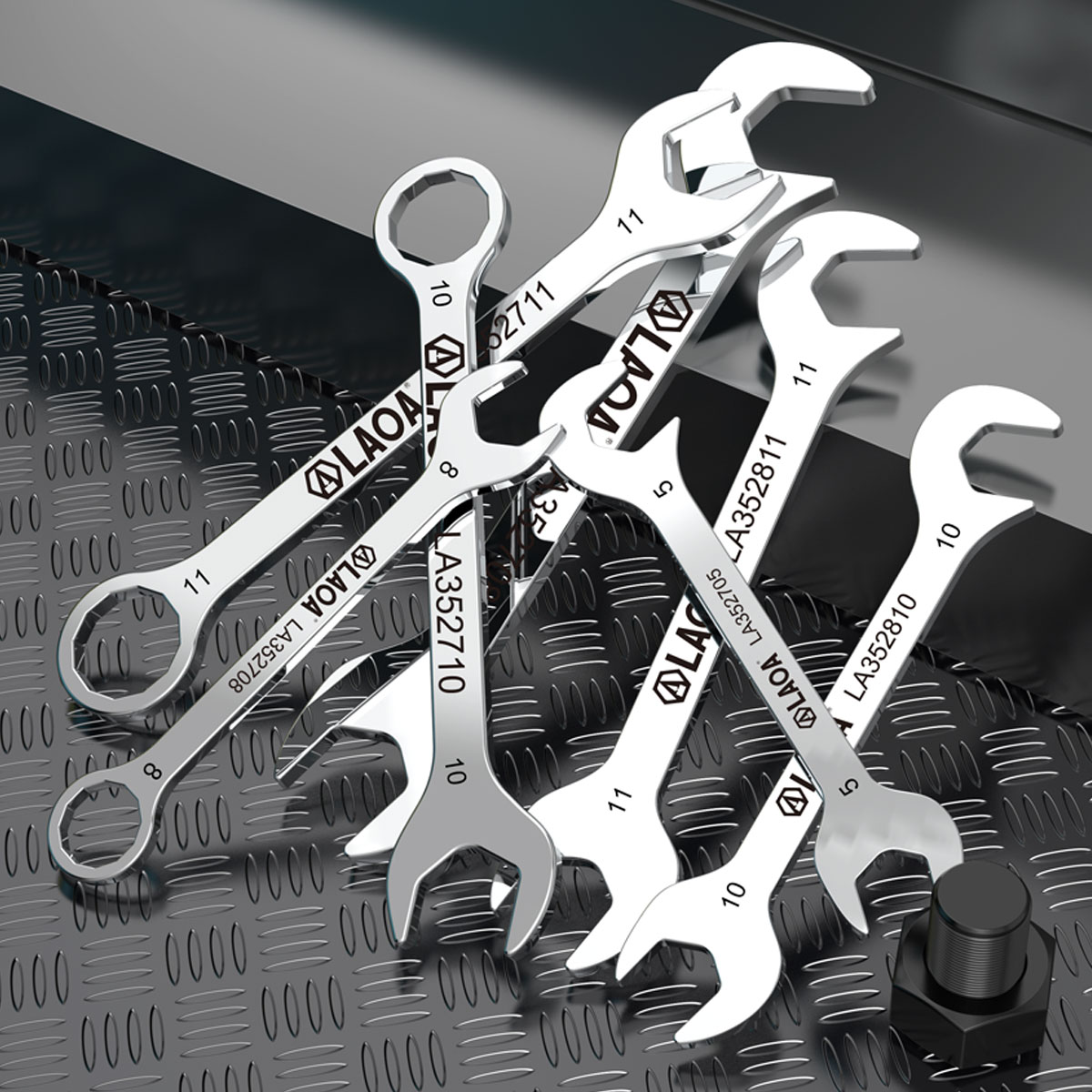 LAOA Mini Conjunto De Chave De Extremidade Aberta Fina Ultra 3Mm Cromo Vanádio Para Reparo Automotivo Trabalho Mecânico