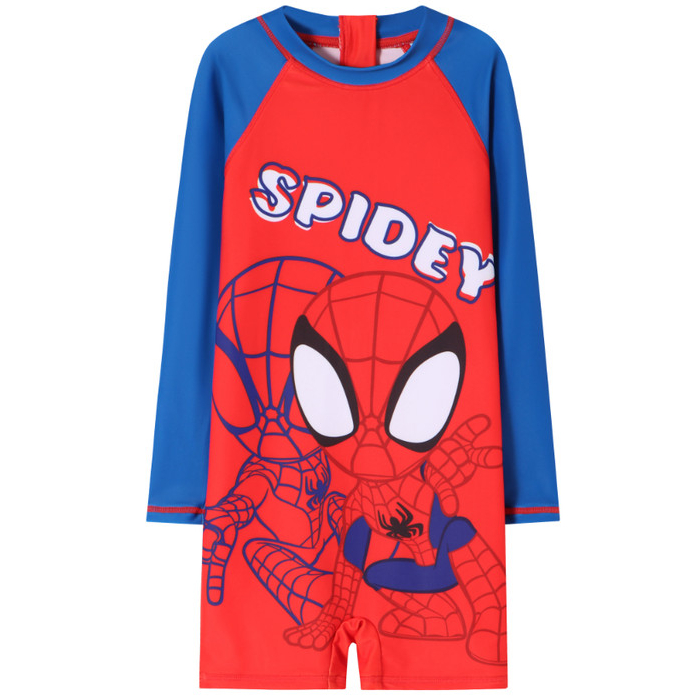Macaquinho Infantil Bebe Praia Manga Longa Proteção UV Spiderman Marvel Licenciado