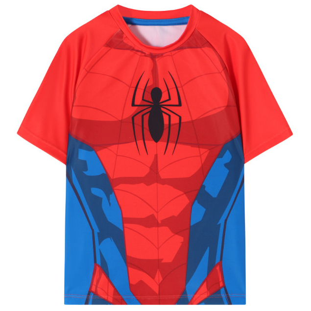 Camiseta Infantil Manga Curta Praia Proteção UV Marvel Spiderman Licenciado