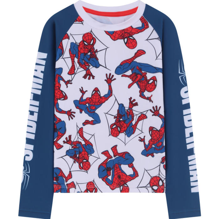 Camiseta Infantil Praia Manga Longa Proteção UV Spiderman Licenciado