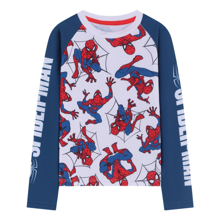 Camiseta Infantil Praia Manga Longa Proteção UV Spiderman Licenciado