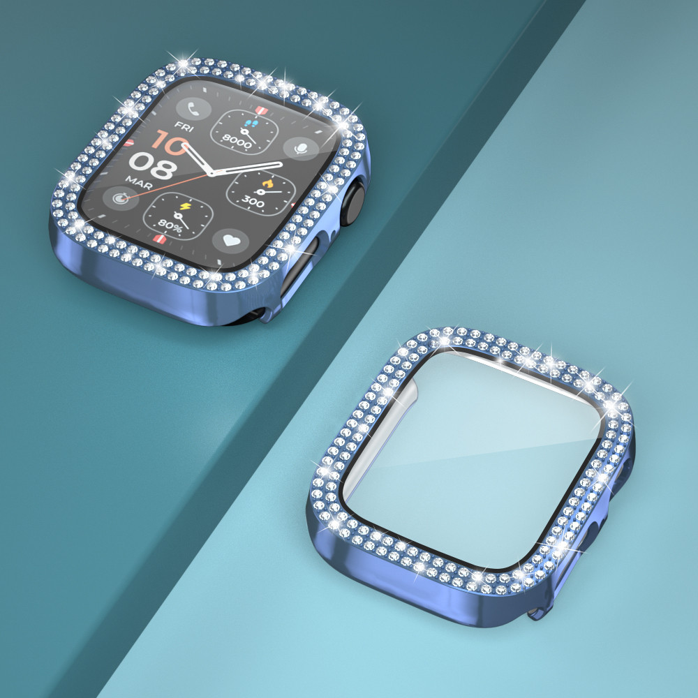 Vidro Brilhante + Capa Para Apple Watch 49mm Ultra 4 1 2 3 Diamond Bumper + Protetor De Tela 49mm Smart Crystal Cover Sh