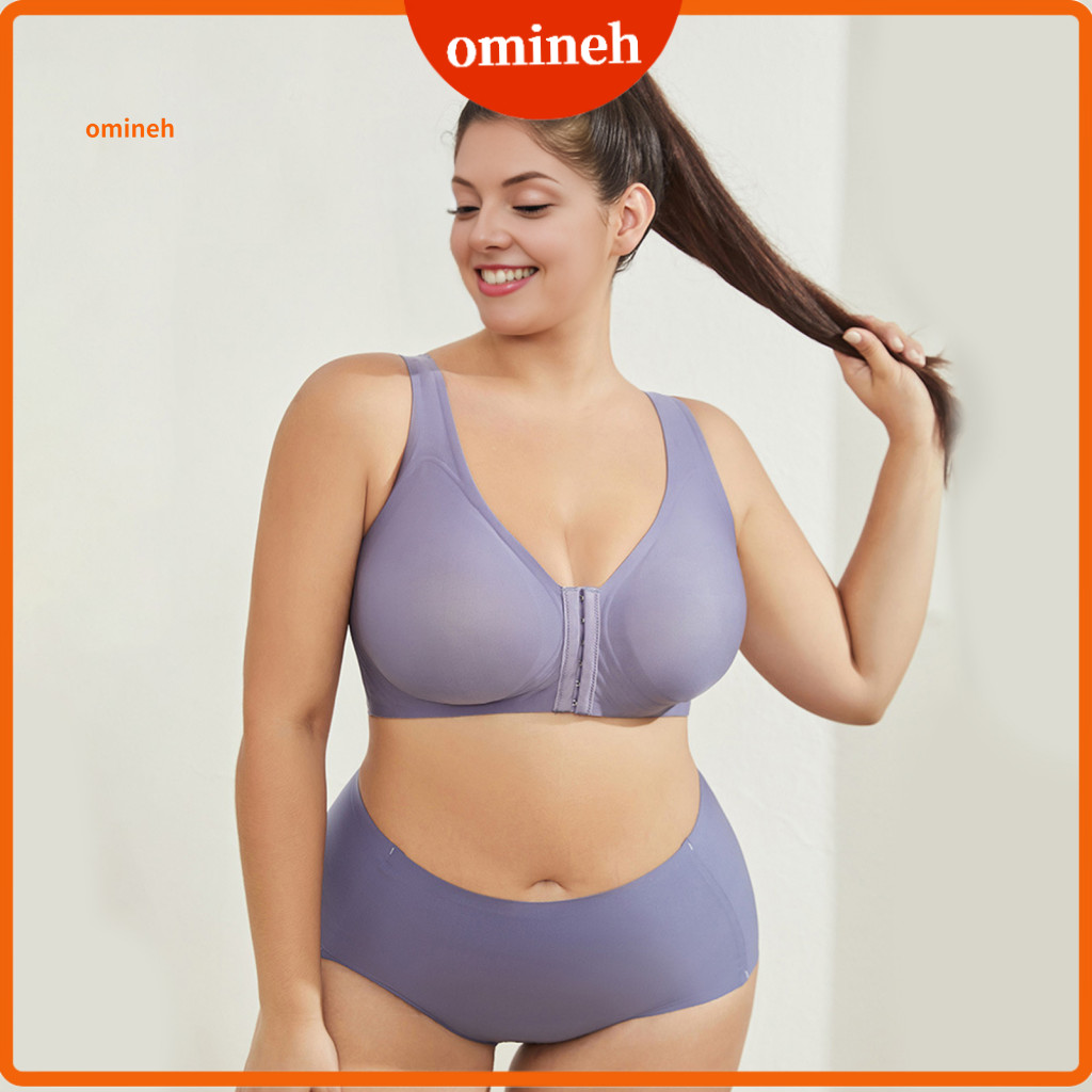 Women Bra Adjustable Shoulder Strap Comfortable Breathable Women's Front Closure Wireless Full Coverage Plus Size Seamle