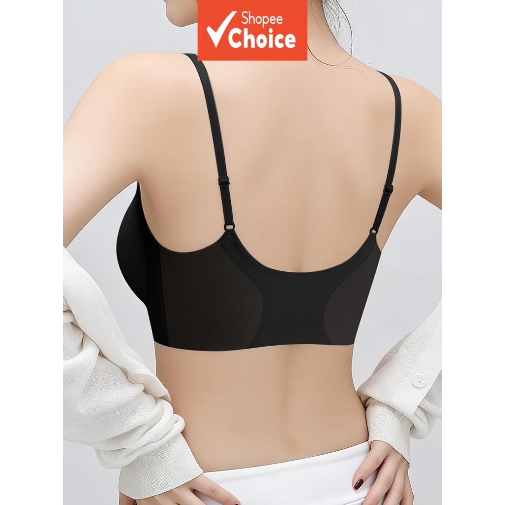 Sutiã Ultrafino E Sem Costura Para Mulheres – Jelly Glue Push-Up Wireless , Almofadas Fixas Alças Ajustáveis