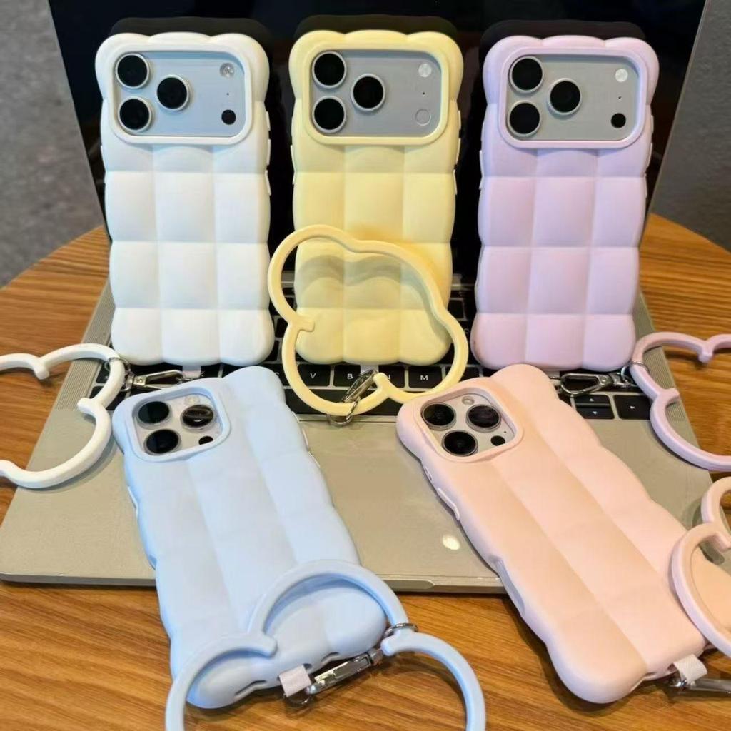 Korean-style dopamine cloud pattern phone case，Applicable iPhone 18promax/17/16/15/14/13，Matching phone cases for coupl