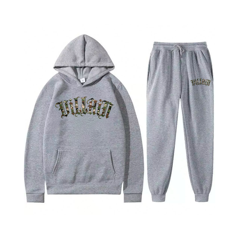 Conjunto Moletom e Calça Villain Streetwear Confortável Streetwear