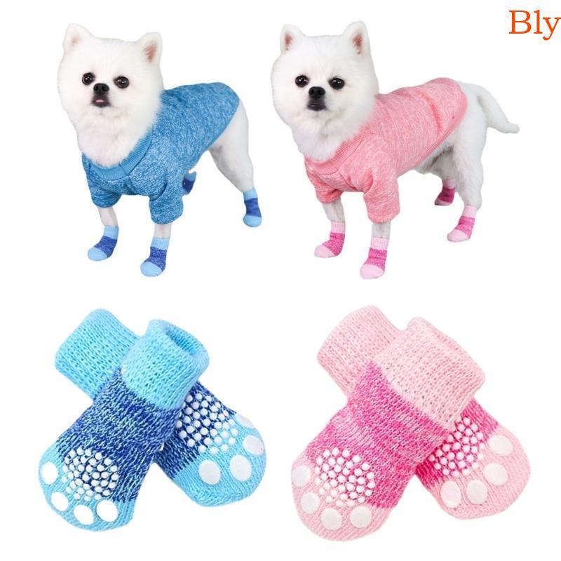 Bly Warm Dog Socks Meias Ajustáveis Malha Antiderrapante Para Cães Médios E Grandes