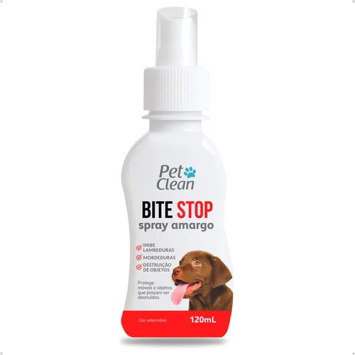 Spray Amargo Cães Bite Stop Pet Clean 120ml Anti Mordidas Adestramento Cachorro Gato Filhote