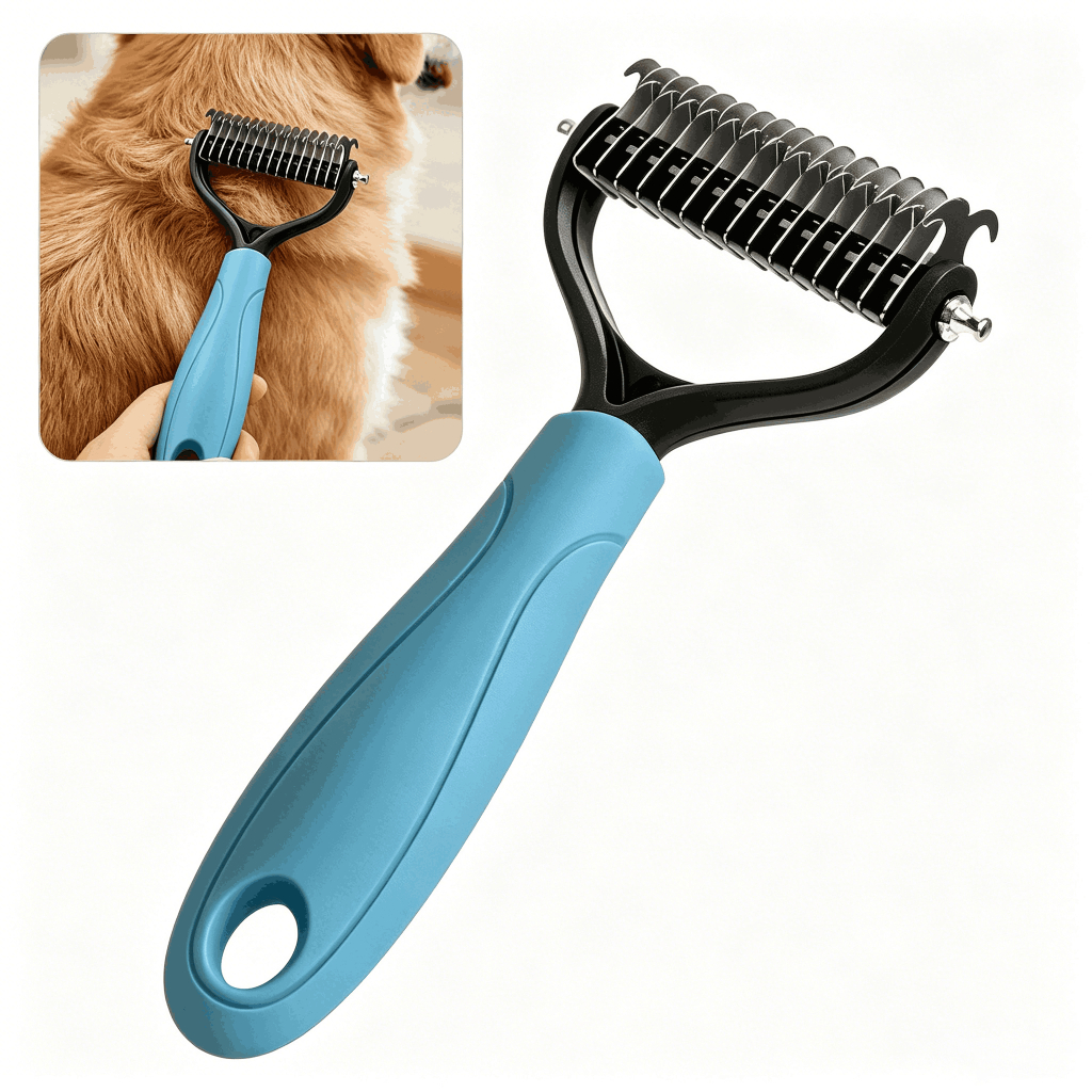 2Pcs Gentle Detangling Brush for Long Hair Dog Cat, Hair Knot Remover