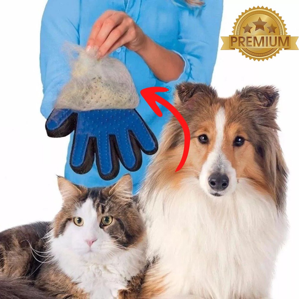 Luva Pet Escova Tira Remove Pelo Cachorro Gato Magnética Dog